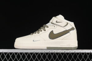 Nike Air Force 1'07 Mid Cream Green Star Pattern Air Force 1 Mid Top Casual Skate Shoes Glitter XL0236-231