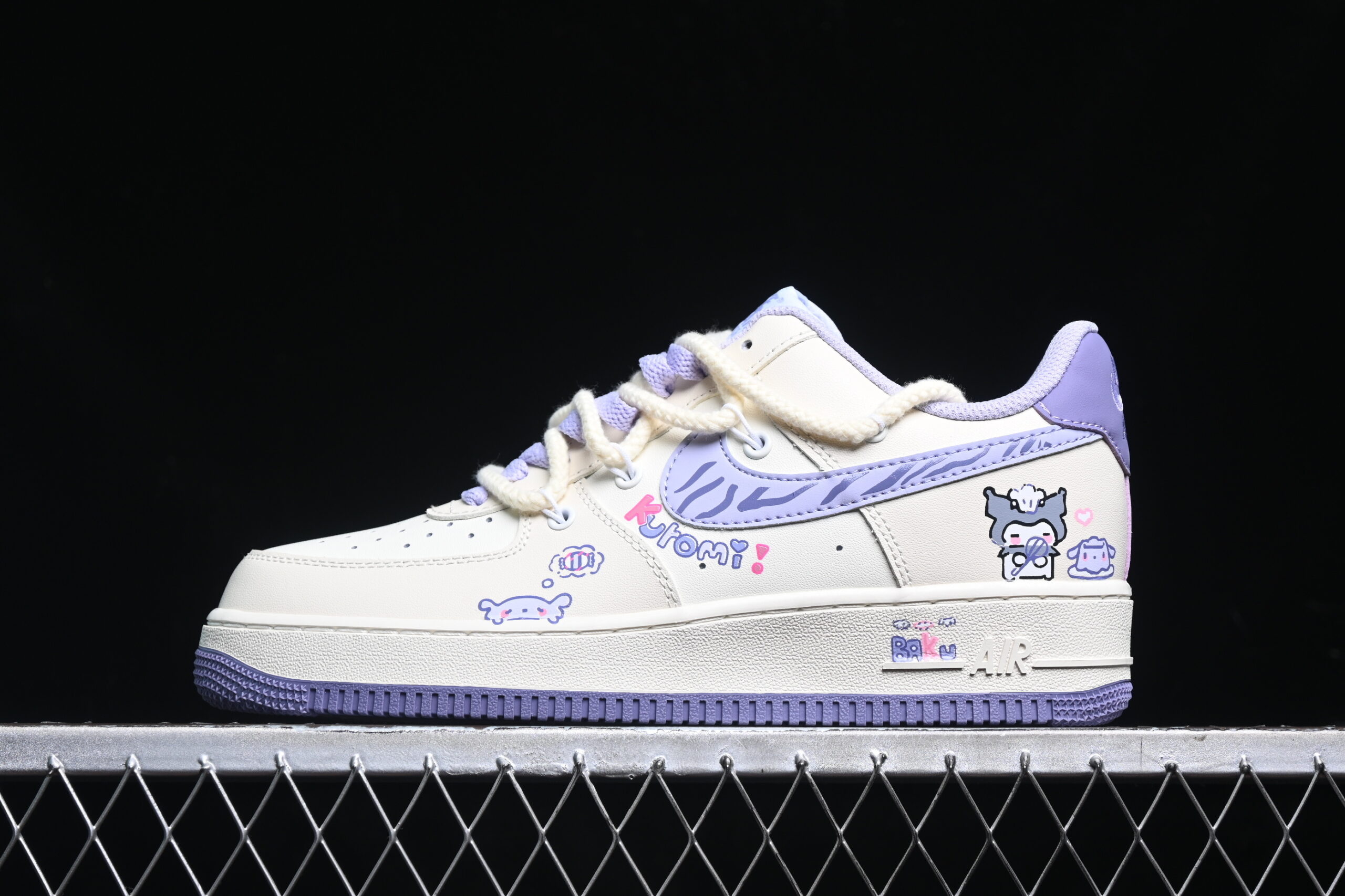 Nike Air Force 1 Low "Kuromi" Cream Air Force 1 Low Top Casual Sports Casual Skate Shoes BD7701-220