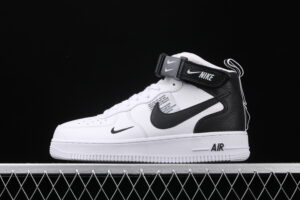 Nike Air Force 1 Mid '07 Lv8 Mid Top White Black Version OW Casual Skate Shoes 804609-103