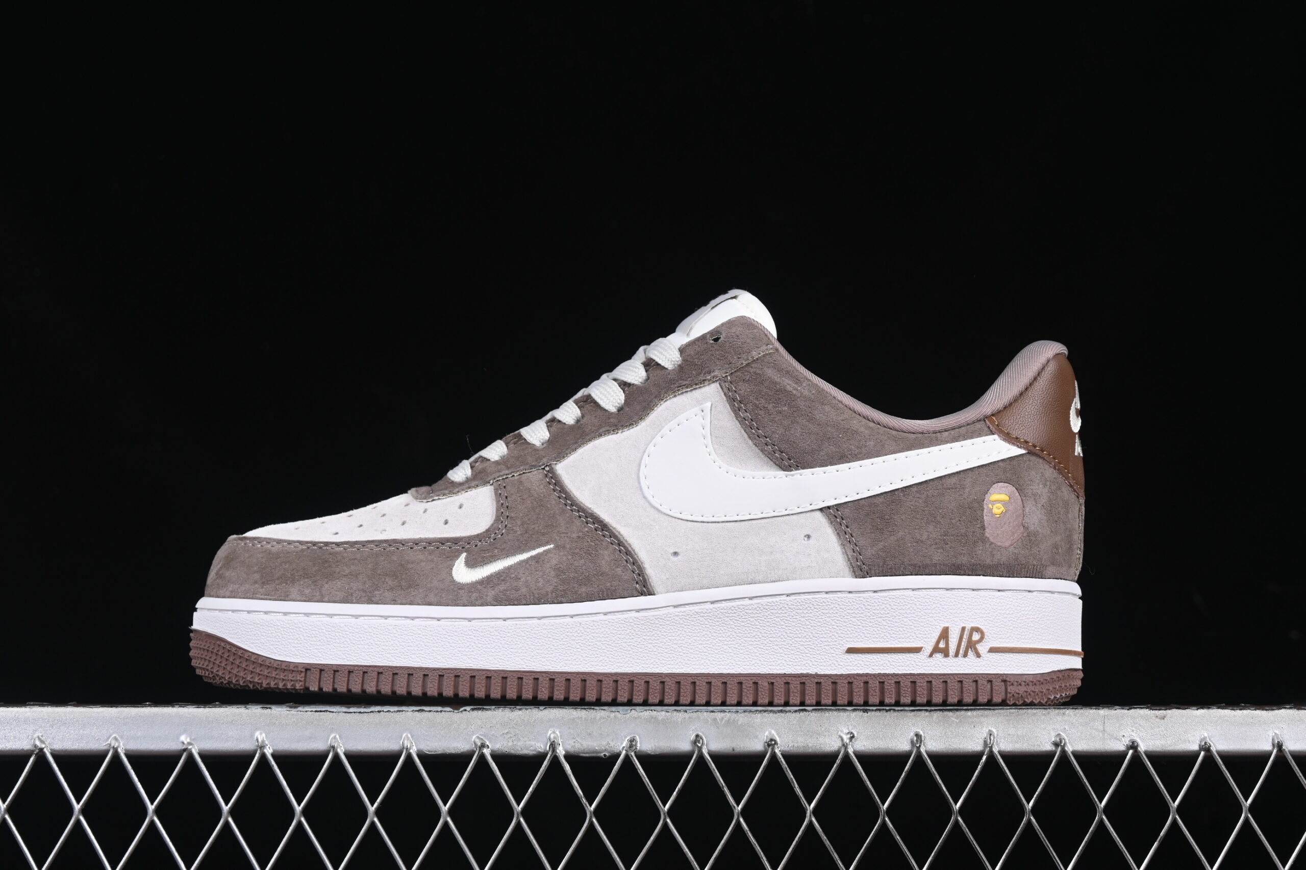 Nike Air Force 1'07 Low Bape Collaboration Brown White Air Force 1 Low Top Casual Skate Shoes KK1988-035