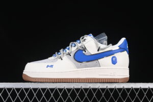 Nike Air Force 1'07 Low Bape Collaboration Cream Blue Air Force 1 Low Top Casual Skate Shoes SJ1198-112