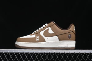Nike Air Force 1'07 Low Bape Collaboration - Brown Air Force 1 Low Top Casual Skate Shoes DF0188-013