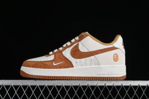 Nike Air Force 1'07 Low BAPE Collaboration - Cream White Yellow Air Force 1 Low Top Casual Skate Shoes BA8806-847