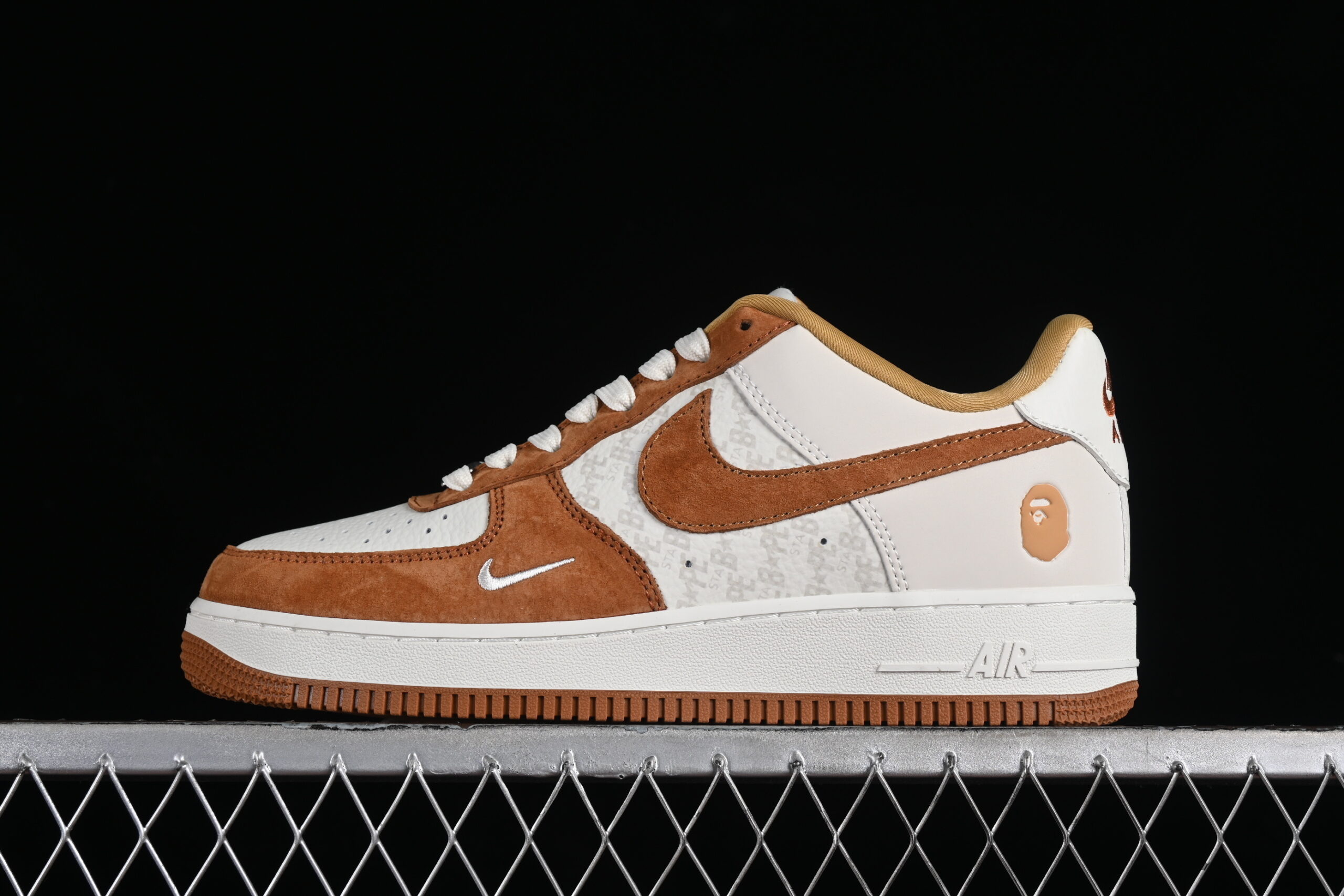 Nike Air Force 1'07 Low BAPE Collaboration - Cream White Yellow Air Force 1 Low Top Casual Skate Shoes BA8806-847
