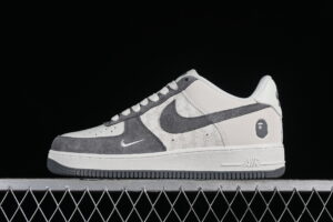 Nike Air Force 1'07 Low BAPE Collaboration - Cream White Grey Air Force 1 Low Top Casual Skate Shoes BA8806-846