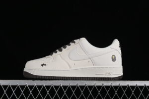 Nike Air Force 1'07 Low BAPE Collaboration - Cream Black Air Force 1 Low Top Casual Skate Shoes FG6688-100