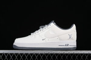 Nike Air Force 1'07 Low LV Collaboration - Cream White Grey Air Force 1 Low Top Casual Skate Shoes Double Swoosh XZ6188-006