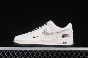 Nike Air Force 1'07 Low NIKE Collaboration Cream Black Air Force 1 Low Top Casual Skate Shoes HH7518-046