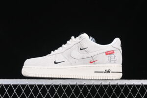Nike Air Force 1'07 Low Supreme Collaboration Cream White Air Force 1 Low Top Casual Skate Shoes SJ6698-020