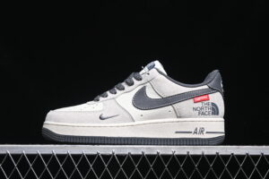 Nike Air Force 1'07 Low Supreme Collaboration - Grey Black Red Air Force 1 Low Top Casual Skate Shoes XZ6188-112