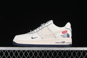 Nike Air Force 1'07 Low Supreme Collaboration - Cream White Blue Air Force 1 Low Top Casual Skate Shoes XZ1996-130