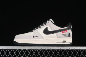 Nike Air Force 1'07 Low Supreme Collaboration - Black Grey Red Air Force 1 Low Top Casual Skate Shoes XZ6188-115