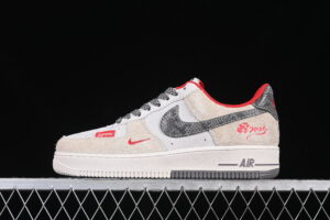 Nike Air Force 1'07 Low Supreme Collaboration Grey Air Force 1 Low Top Casual Skate Shoes DM6688-010