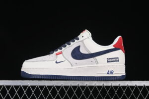 Nike Air Force 1'07 Low Supreme Collaboration Red Blue Air Force 1 Low Top Casual Skate Shoes BB7518-021