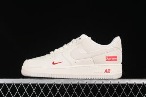 Nike Air Force 1'07 Low Supreme Collaboration - White Air Force 1 Low Top Casual Skate Shoes BB7577-214