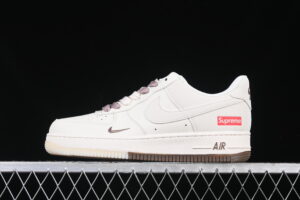 Nike Air Force 1'07 Low Supreme Collaboration - Cream Air Force 1 Low Top Casual Skate Shoes BB7577-215