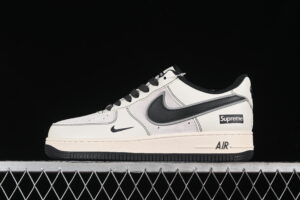 Nike Air Force 1'07 Low Supreme Collaboration - Cream White Grey Air Force 1 Low Top Casual Skate Shoes XZ6188-018
