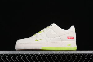 Nike Air Force 1'07 Low Supreme Collaboration - Cream White Green Air Force 1 Low Top Casual Skate Shoes BB7577-219