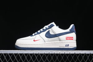 Nike Air Force 1'07 Low Supreme Collaboration - Cream Blue Air Force 1 Low Top Casual Skate Shoes XZ3328-669