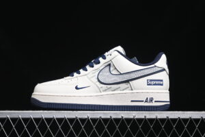 Nike Air Force 1'07 Low Supreme Collaboration - Cream Blue Air Force 1 Low Top Casual Skate Shoes XZ6188-989
