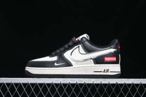 Nike Air Force 1'07 Low Supreme Collaboration - Cream Black Air Force 1 Low Top Casual Skate Shoes XZ6188-316