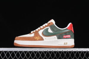 Nike Air Force 1'07 Low Supreme Collaboration Limited Brown Air Force 1 Low Top Casual Skate Shoes Double Swoosh Year of the Snake DM6688-025