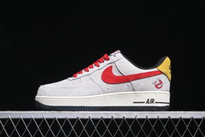 Nike Air Force 1'07 Low Collaboration - Red Grey Air Force 1 Low Top Casual Skate Shoes KK1988-020
