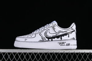 Nike Air Force 1'07 Low Black White Air Force 1 Low Top Casual Skate Shoes Hand Painted CW2288-811