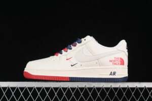 Nike Air Force 1'07 Low Collaboration - Cream White Red Blue Air Force 1 Low Top Casual Skate Shoes XZ6188-010