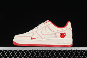 Nike Air Force 1'07 Low Collaboration - Cream White Red Air Force 1 Low Top Casual Skate Shoes KK3333-001
