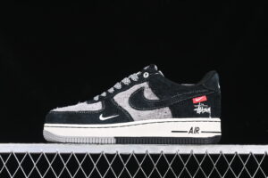 Nike Air Force 1'07 Low Collaboration Black Grey Air Force 1 Low Top Casual Skate Shoes SJ6698-017