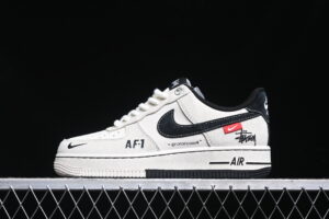 Nike Air Force 1'07 Low Collaboration -AF1 Cream Grey Red Air Force 1 Low Top Casual Skate Shoes SJ6698-009