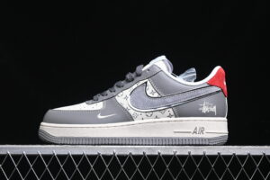 Nike Air Force 1'07 Low Collaboration - Cream Grey Red Air Force 1 Low Top Casual Skate Shoes XZ6188-338