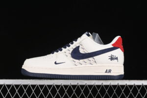 Nike Air Force 1'07 Low Collaboration - Cream Blue Red Air Force 1 Low Top Casual Skate Shoes XZ3318-566