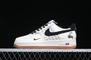 Nike Air Force 1'07 Low Collaboration - Cream Black Air Force 1 Low Top Casual Skate Shoes XZ6188-255