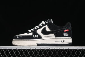 Nike Air Force 1'07 Low Collaboration - Cream Black Red Air Force 1 Low Top Casual Skate Shoes SJ6698-008