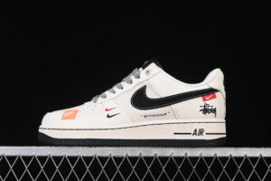 Nike Air Force 1'07 Low Collaboration - Cream Black Air Force 1 Low Top Casual Skate Shoes SJ6698-011