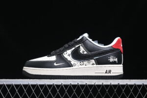 Nike Air Force 1'07 Low Collaboration - Cream Black Red Air Force 1 Low Top Casual Skate Shoes XZ6188-339