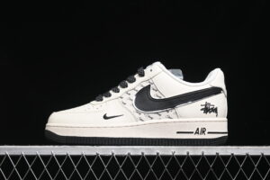 Nike Air Force 1'07 Low Collaboration - Cream Black Air Force 1 Low Top Casual Skate Shoes XZ3328-506