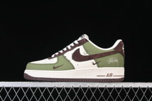 Nike Air Force 1'07 Low Collaboration - Green Brown Air Force 1 Low Top Casual Skate Shoes KK1988-038