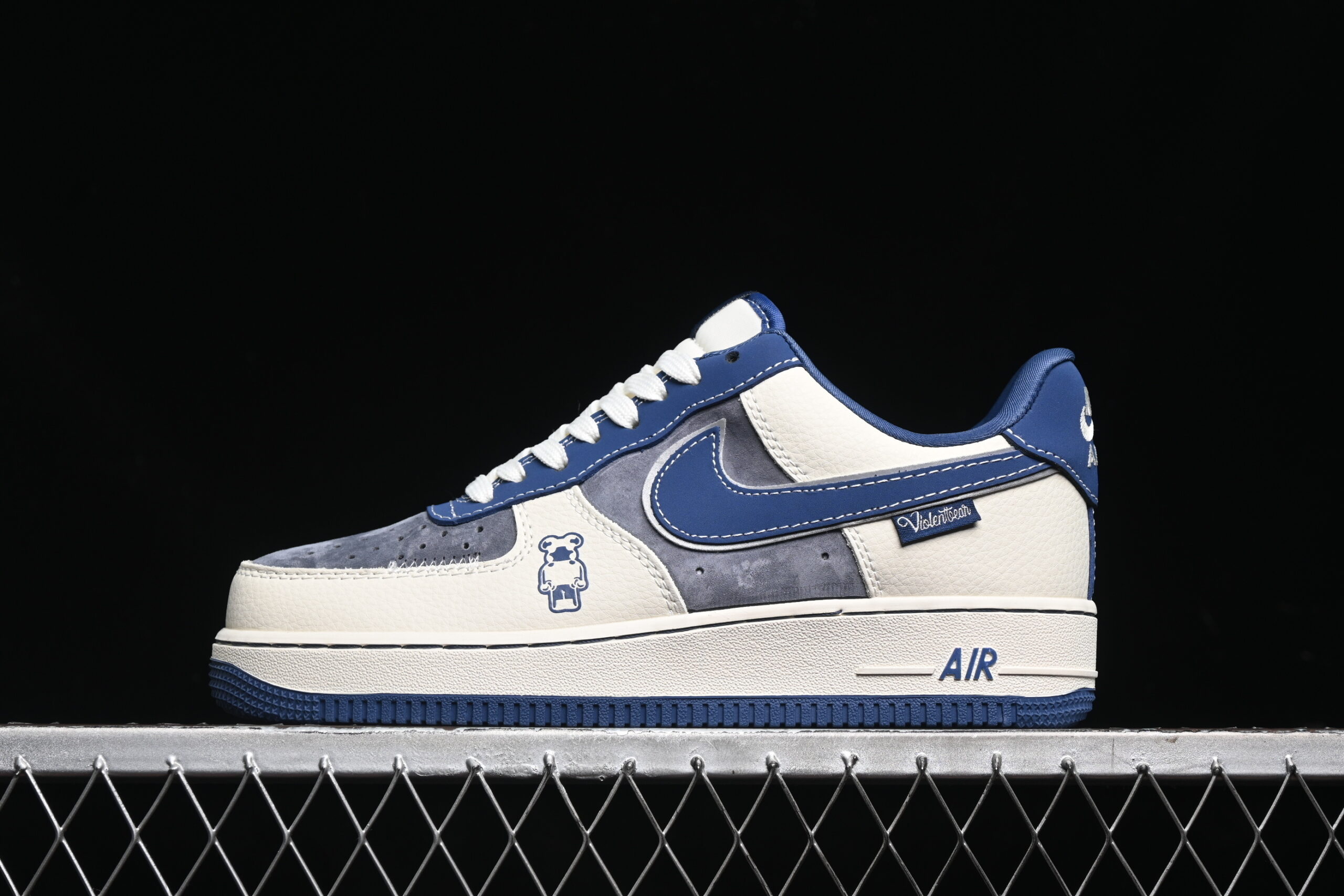 Nike Air Force 1'07 Low Collaboration - Grey Cream Blue Air Force 1 Low Top Casual Skate Shoes KK1988-017