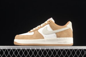 Nike Air Force 1'07 Low White Brown Wheat Air Force 1 Low Top Casual Skate Shoes BQ8988-104