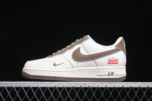 Nike Air Force 1'07 Low Supreme Collaboration - Cream Brown Air Force 1 Low Top Casual Skate Shoes BB1616-306