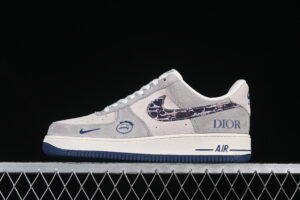 Nike Air Force 1'07 Low Collaboration Grey Blue Air Force 1 Low Top Casual Skate Shoes KK1988-044