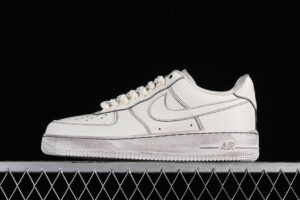 Nike Air Force 1'07 Low Cream Air Force 1 Low Top Casual Skate Shoes 315122-333 Distressed