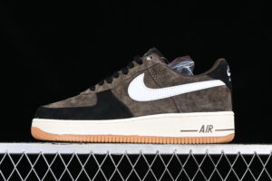 Nike Air Force 1'07 Low Black Brown Suede Air Force 1 Low Top Casual Skate Shoes AV0383-230