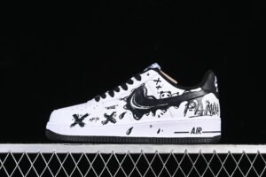Nike Air Force 1'07 Low Black White Air Force 1 Low Top Casual Skate Shoes Graffiti DH7561-222