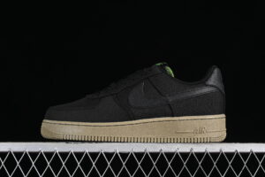 Nike Air Force 1'07 Low Black Green Air Force 1 Low Top Casual Skate Shoes FJ4160-001