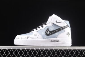 Nike Air Force 1'07 Mid PS5 Air Force 1 Black White Grey Mid Top Casual Skate Shoes CW2288-115