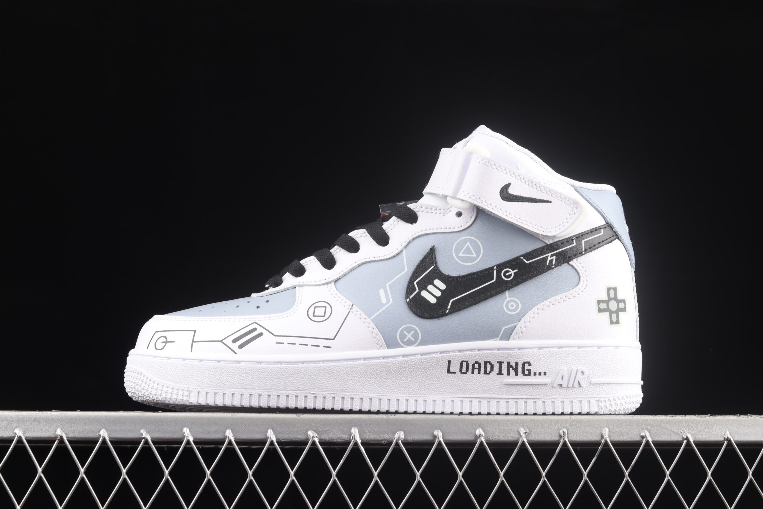 Nike Air Force 1'07 Mid PS5 Air Force 1 Black White Grey Mid Top Casual Skate Shoes CW2288-115